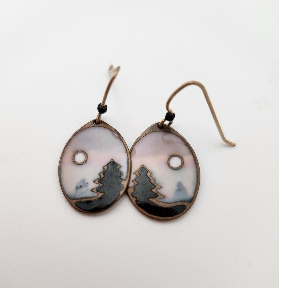 Unbranded Earring Lot Women OS Copper Mixed Boho Nature Enamel Leaf Chandelier